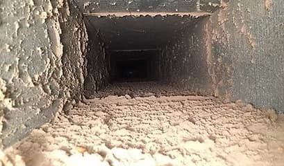 AC duct interior before and after cleaning in Sharjah